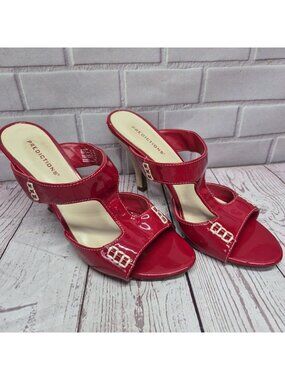 Women’s 7w Predictions Shiny Red Patent Open Toe 3" Heels